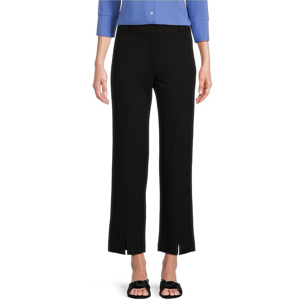 J.McLaughlin Slim Ankle Pants Black Front Slit Hem Size 4